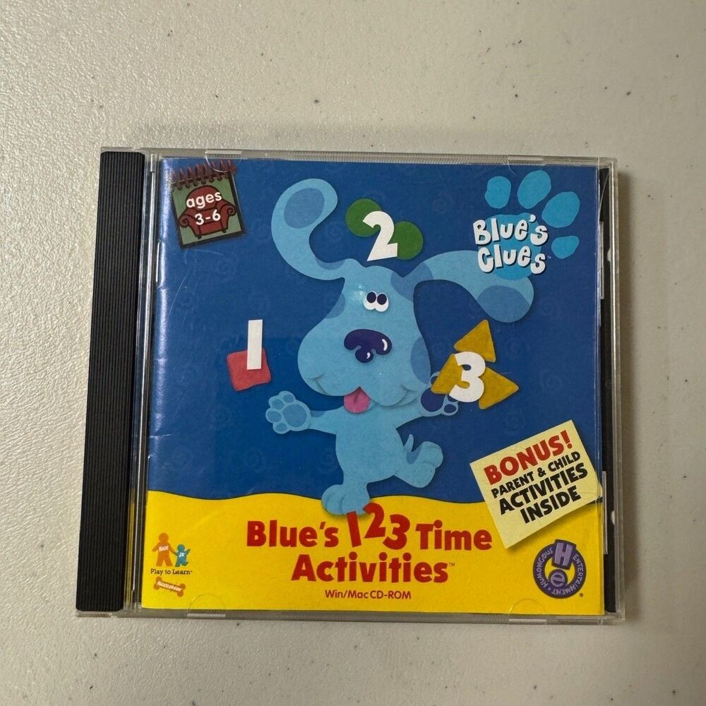 Vintage Blues Clues 123 Time Activity CDROM Educational Age 3-6 Learning School
